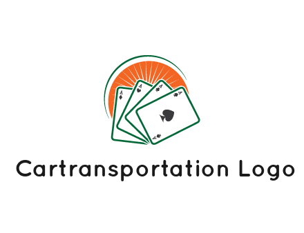gambling logo with all aces of a card deck