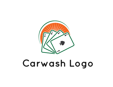 gambling logo with all aces of a card deck