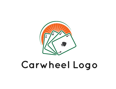 gambling logo with all aces of a card deck