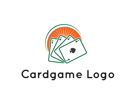 gambling logo with all aces of a card deck