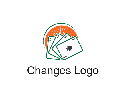 gambling logo with all aces of a card deck
