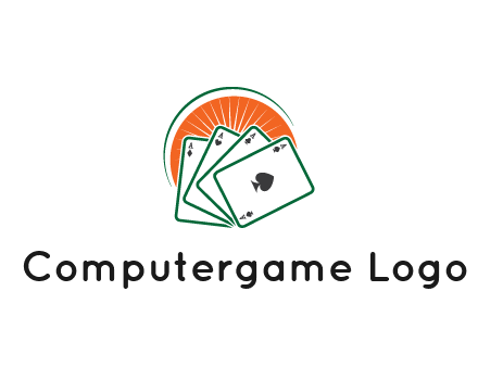 gambling logo with all aces of a card deck
