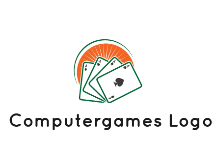 gambling logo with all aces of a card deck