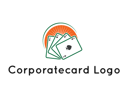 gambling logo with all aces of a card deck