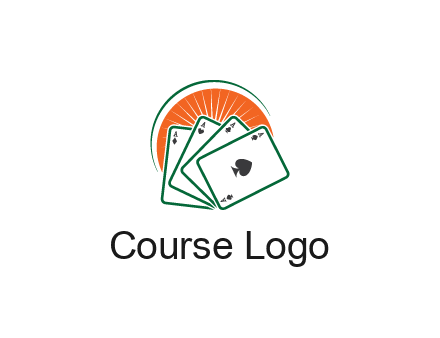 gambling logo with all aces of a card deck