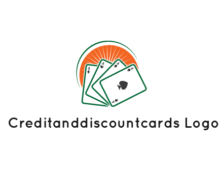 gambling logo with all aces of a card deck
