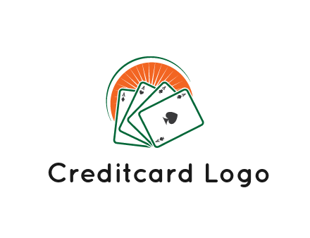 gambling logo with all aces of a card deck