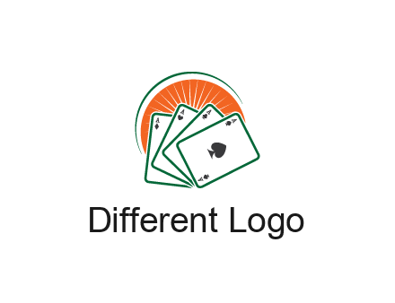 gambling logo with all aces of a card deck