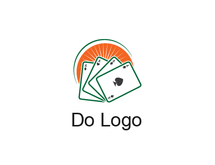 gambling logo with all aces of a card deck