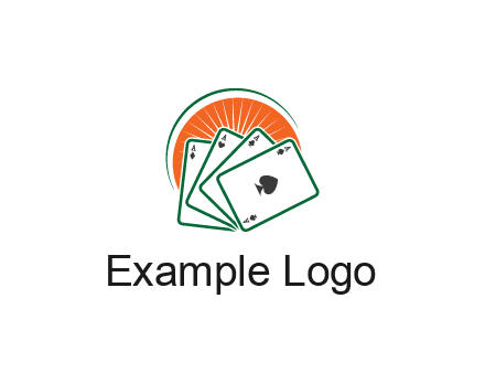 gambling logo with all aces of a card deck