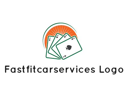 gambling logo with all aces of a card deck