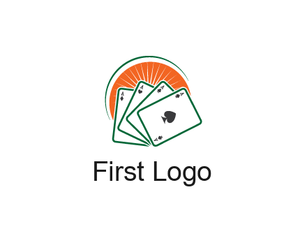 gambling logo with all aces of a card deck