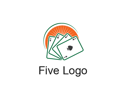 gambling logo with all aces of a card deck