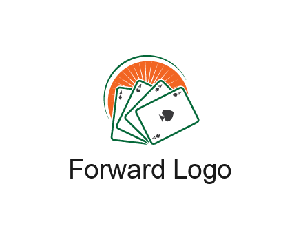 gambling logo with all aces of a card deck