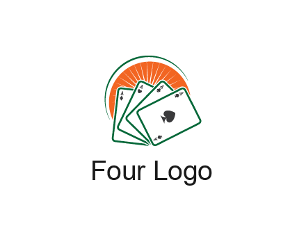 gambling logo with all aces of a card deck