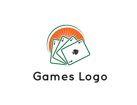 gambling logo with all aces of a card deck