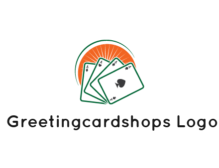 gambling logo with all aces of a card deck