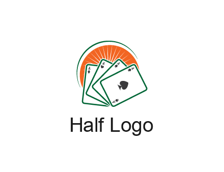 gambling logo with all aces of a card deck