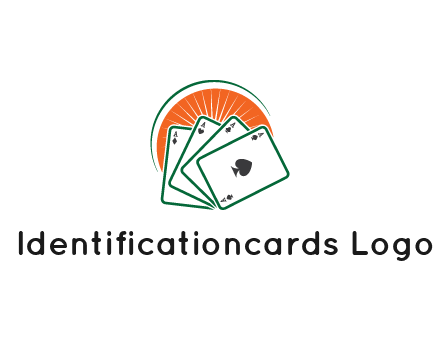 gambling logo with all aces of a card deck