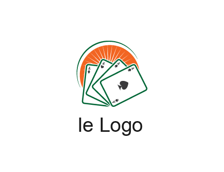 gambling logo with all aces of a card deck