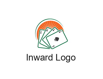 gambling logo with all aces of a card deck