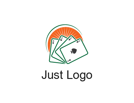 gambling logo with all aces of a card deck