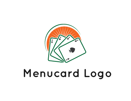 gambling logo with all aces of a card deck
