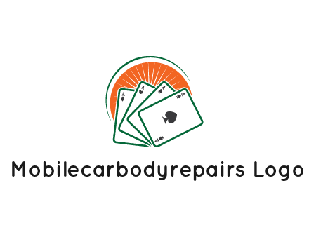 gambling logo with all aces of a card deck