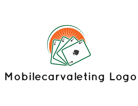 gambling logo with all aces of a card deck