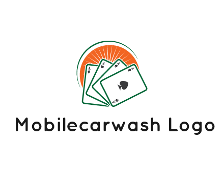 gambling logo with all aces of a card deck