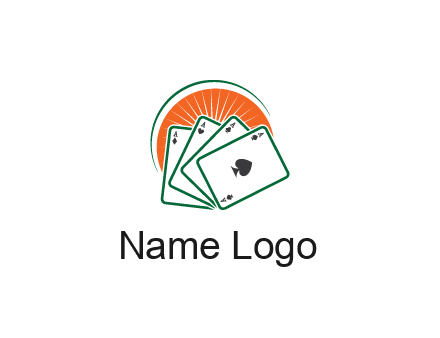 gambling logo with all aces of a card deck