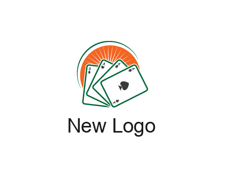 gambling logo with all aces of a card deck