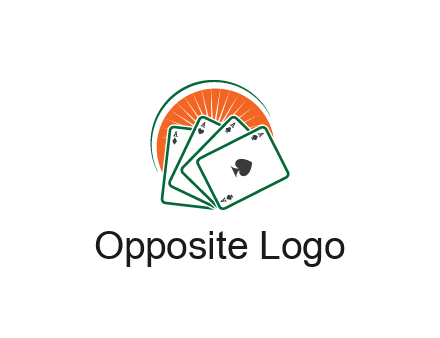 gambling logo with all aces of a card deck