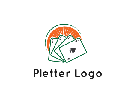 gambling logo with all aces of a card deck