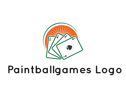 gambling logo with all aces of a card deck