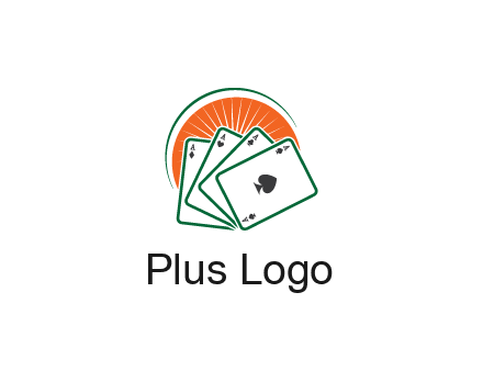 gambling logo with all aces of a card deck