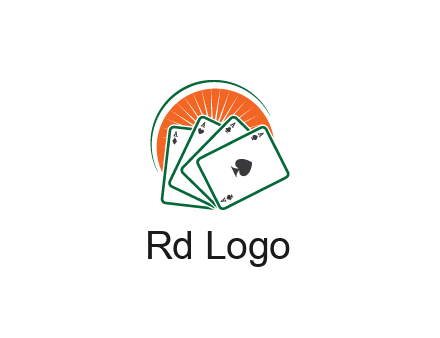 gambling logo with all aces of a card deck