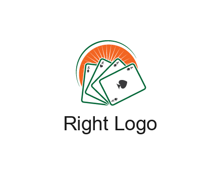 gambling logo with all aces of a card deck