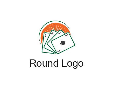gambling logo with all aces of a card deck