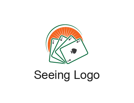gambling logo with all aces of a card deck
