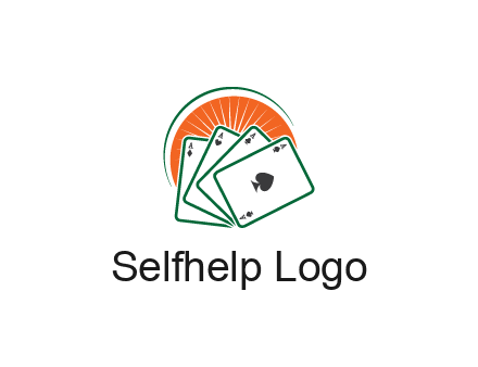 gambling logo with all aces of a card deck
