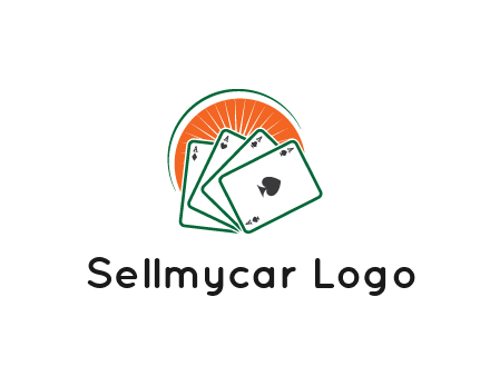 gambling logo with all aces of a card deck
