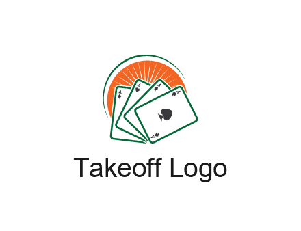 gambling logo with all aces of a card deck