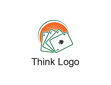 gambling logo with all aces of a card deck