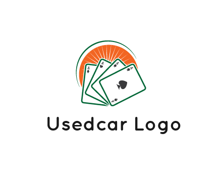 gambling logo with all aces of a card deck
