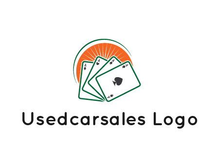 gambling logo with all aces of a card deck