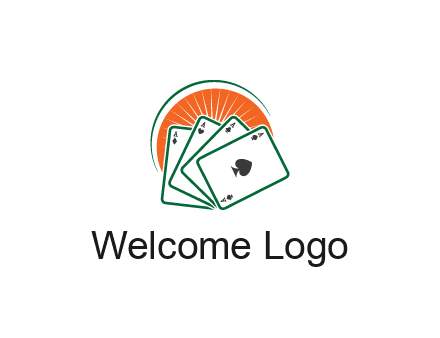 gambling logo with all aces of a card deck