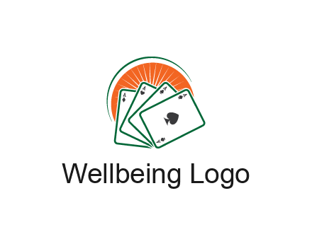 gambling logo with all aces of a card deck
