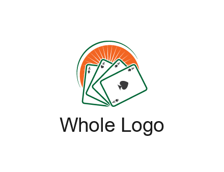 gambling logo with all aces of a card deck