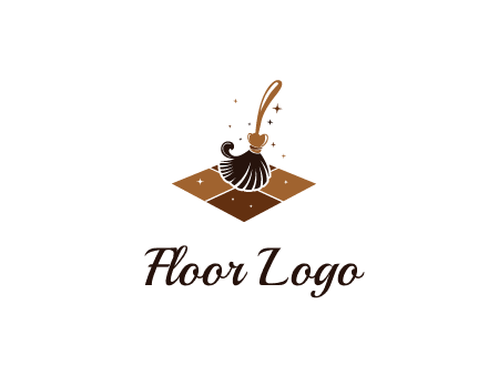 mop cleaning the floor logo for cleaning or janitorial service